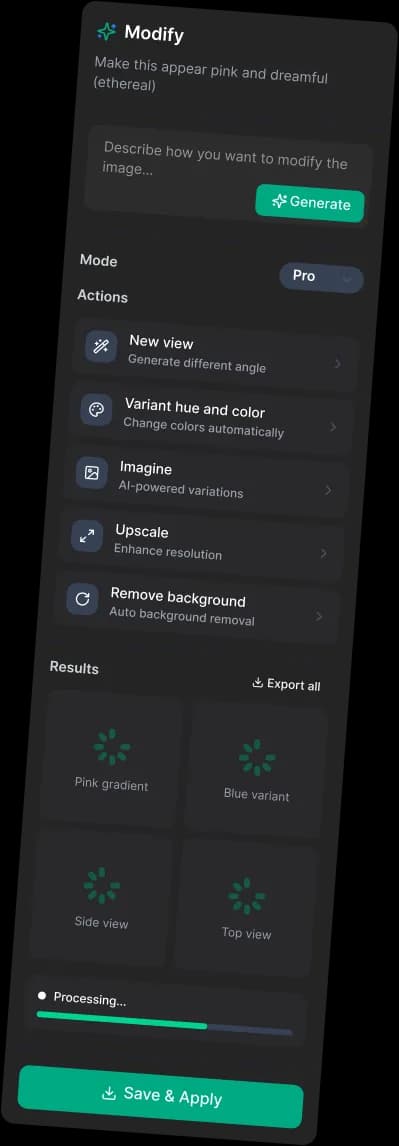 AI modify panel